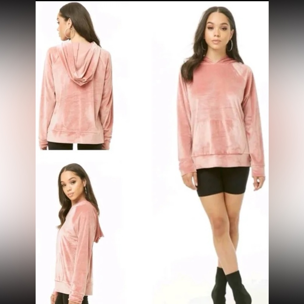 Forever 21 Velvet Hoodie, Womens